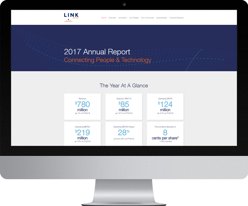 Link Group - annual report website