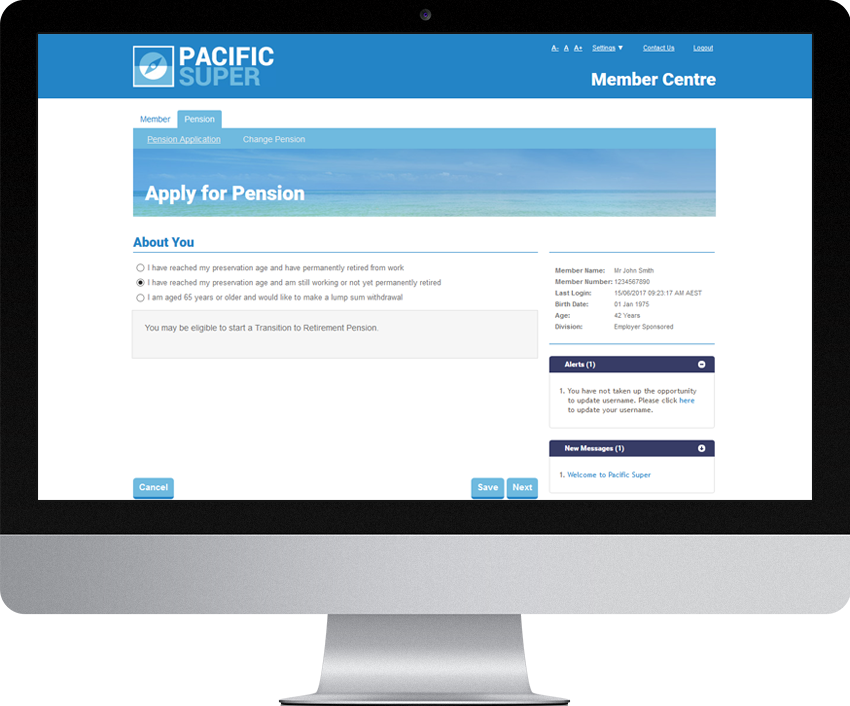 Pacifc Super - Pension Join Online (PJOL)